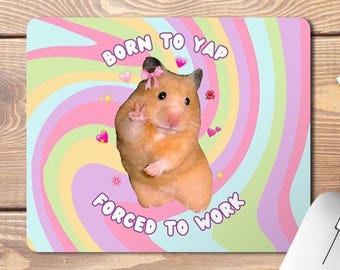 Grappig citaat hamster muismat, grappige muismat, grappige kantoorcadeaus, werk bestie cadeau, cadeau collega, grappige hamster meme, hamsterliefhebber