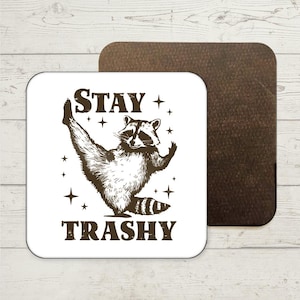 Funny Raccoon Coaster, Funny Gift, Funny Office Coaster, Home Office Desk Décor, Joke Present, Stocking Filler, Office Gift, Raccoon Lover