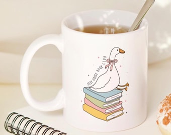 Silly Goose Book Club Mug, Funny Book Mug, Book Lover Mug, Funny Quote Mug, Book Addict Gift, Colleague Gift, Bookish Gifts, Book Club Mug