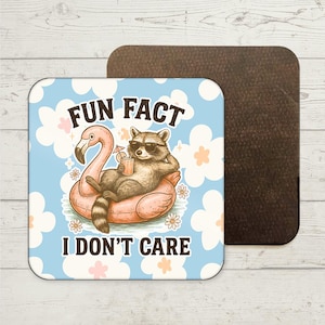 Funny Raccoon Coaster, Funny Gift, Funny Office Coaster, Raccoon Lover Gifts, Joke Present, Funny Quote Coaster, Friendship Gift