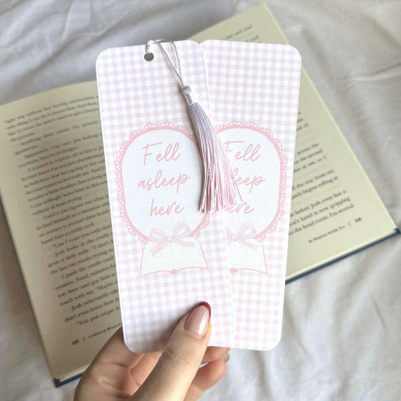 Pink Bow Bookmark: Coquette Style, Linen Cardstock 300gsm, Book Lover Gift, Bookish Present