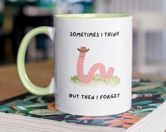 Funny Forgetful Worm Mug, Funny Work Mug, Funny Office Gifts, Funny Quote Mug, Friendship Gift, Work Colleague Gift, Joke Secret Santa Gift