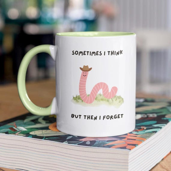 Funny Forgetful Worm Mug, Funny Work Mug, Funny Office Gifts, Funny Quote Mug, Friendship Gift, Work Colleague Gift, Joke Secret Santa Gift