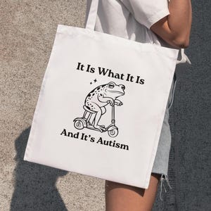 Grappige draagtas kikker, grappige draagtas, grappig memecadeau, herbruikbare boodschappentas, grappige boodschappentas, vriendschapscadeau, grapcadeaus, autismecadeaus