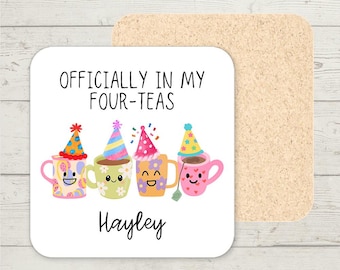 Officially In My Forties Coaster, Funny Gift, Funny Coasters, Joke Present, Funny 40th Birthday Gift, Forty Gifts, Custom 40th Coaster