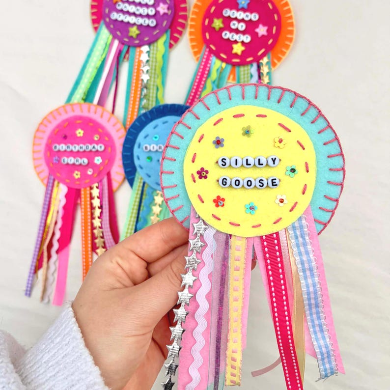 Handmade Felt Prize Ribbon, Birthday Ribbon Badge, Whimsy Gifts, Award ...