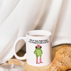 Funny Cowboy Frog Mug, Overstimulated Frog Mug, Funny Work Mug, Funny Office Mug, Funny Frog Gifts, Friendship Gift, Work Colleague Gift image 8