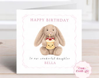 Personalised Plushie Inspired Greeting Card, Custom Cute Character Card, Kawaii Birthday Card, Plushie Lover Gift, Birthday Card For Her