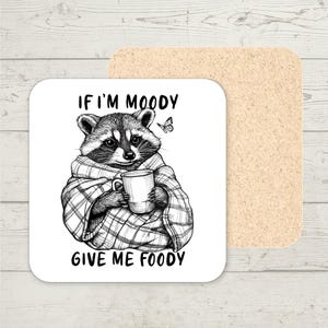 Funny Raccoon Coaster, Funny Gift, Funny Office Coaster, Home Office Desk Décor, Joke Present, Stocking Filler, Office Gift, Raccoon Lover