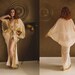 kimono bathrobe robe gold dress lingerie boudoir beach bride gift airy chiffon orient retro vintage sequins heat summer sexy peniuar wedding 