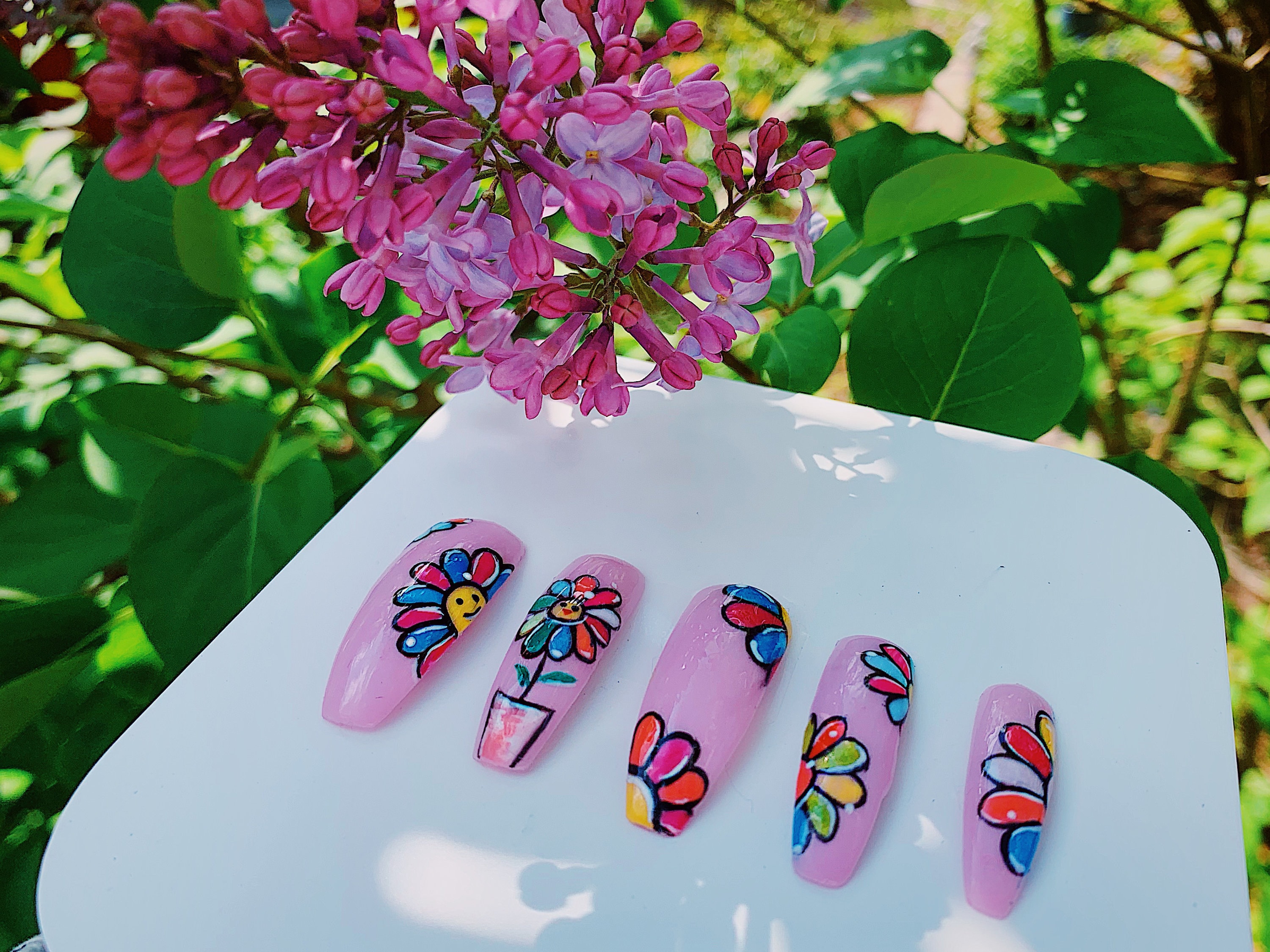 Smiley Flower Faces (murakami) Luxury Press on Nails - Etsy