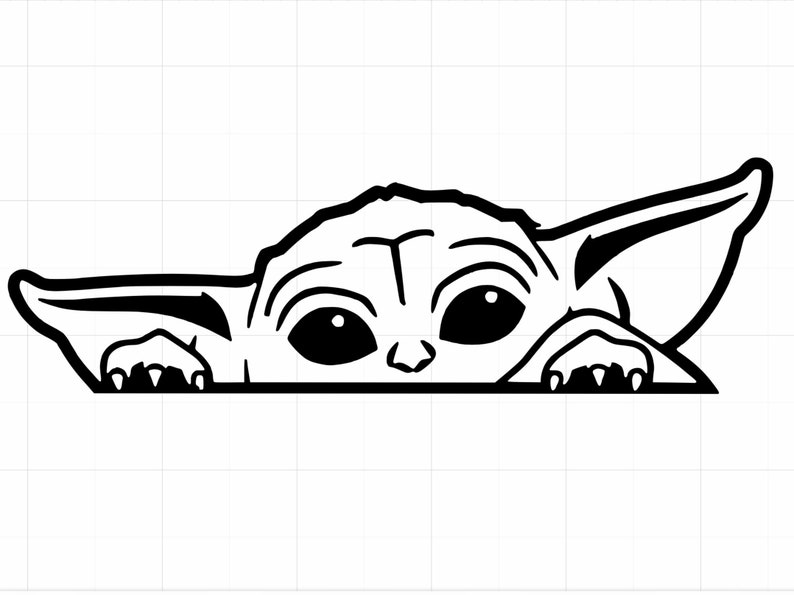 Baby Yoda Vinyl Decal The Mandalorian Grogu Star Wars Car | Etsy