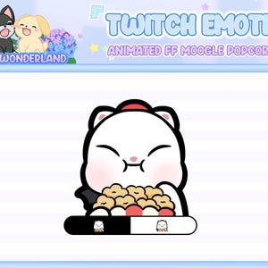Animated FF Moogle Twitch Emote - Moogle Popcorn / Twitch Overlay / Stream Emote / Discord Emotes