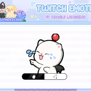 Animiertes FF Mogry Twitch Emote - Mogry lachend / Twitch Overlay / Stream Emote / Discord Emotes