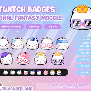 Distintivi Twitch FF Moogle / Emote / Distintivi Stream / Emote Discord