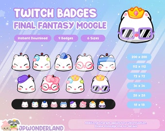 FF Moogle Twitch Badges / Emotes / Stream Badges / Discord Emotes
