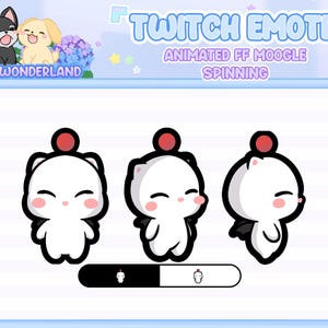 Animated FF Moogle Emote - Moogle Spin / Twitch Overlay / Stream Emote / Discord Emotes