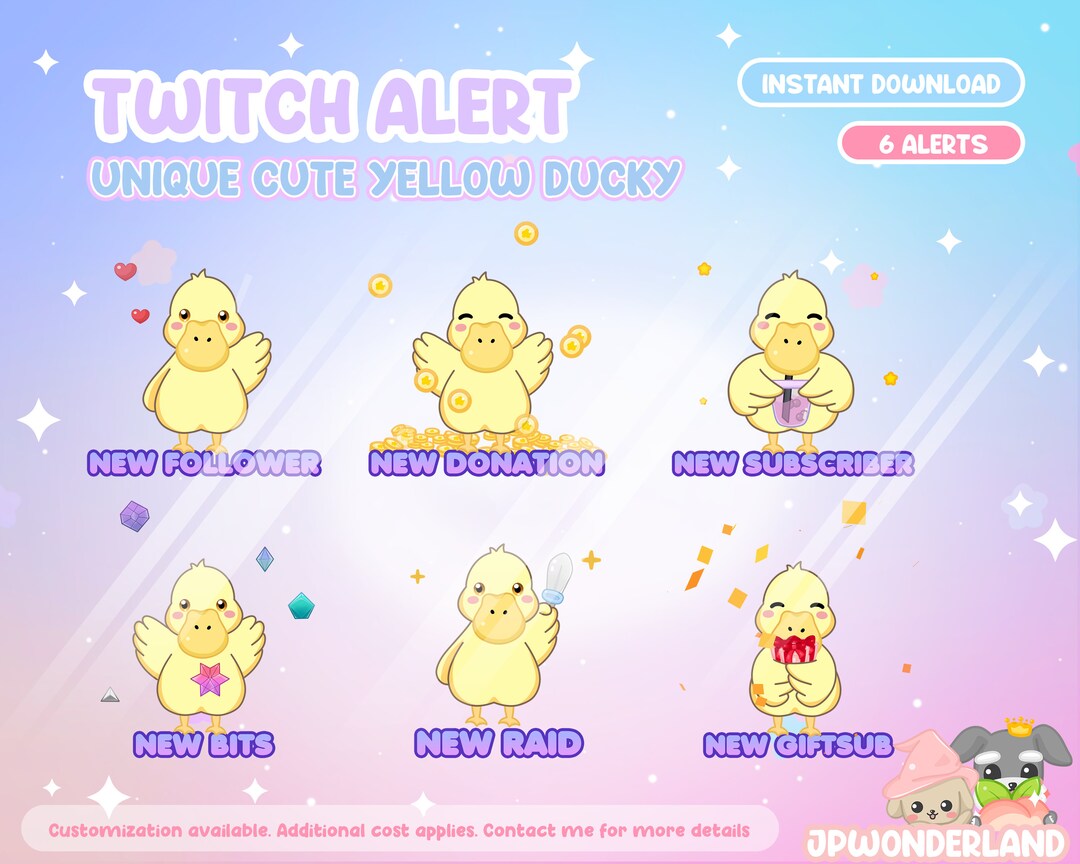 Unique Animated Yellow Ducky Twitch Alerts / Twitch Alert / Twitch ...