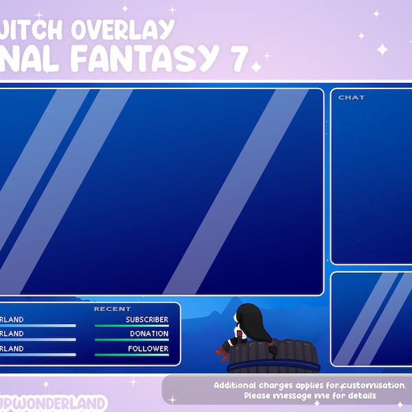 FF Tifa Twitch Overlay / FF7 / Mignon Tifa