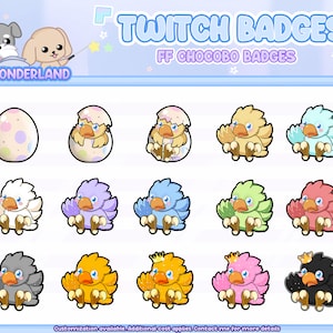 Insignias de Twitch de FF Chocobo / Gestos / Insignias de transmisión / Gestos de Discord