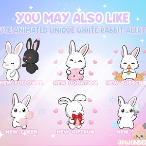 White Rabbit Alert Animated Rabbit/bunny Twitch Alert - Gift Sub - Etsy