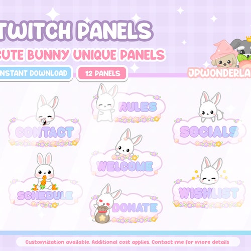 Kawaii Twitch Panels for Channel Set up Cute Pink Panel - Etsy