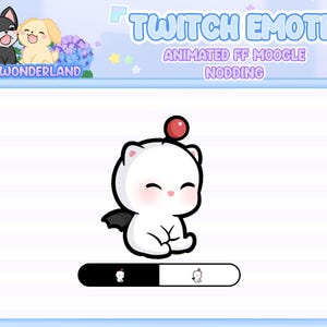 Animated FF Moogle Twitch Emote - Moogle Nodding / Twitch Overlay / Stream Emote / Discord Emotes