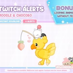 Animated Twitch Alerts - FF Moogle & Chocobo / FF Chibi