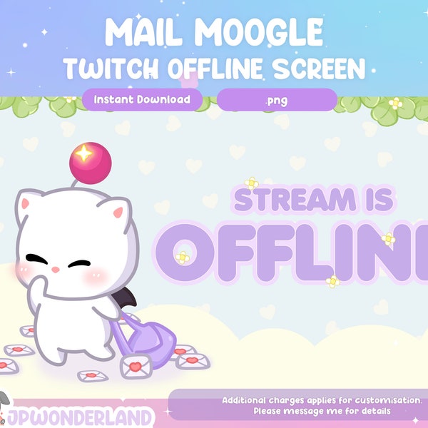 Moogle Twitch Offline Screen / FF Moogle / Stream offline banner / Twitch Overlay