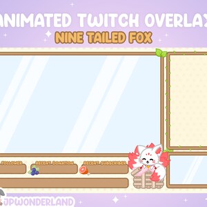 Cute Nine Tailed Fox / Gumiho / Kumiho Twitch Overlay compatible with streamlabs / obs studio