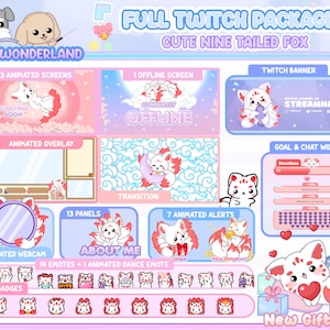 Unique Animated Full Twitch Overlay Bundle - Nine Tailed Fox Series/ Kumiho Twitch Full Package / Gumiho Twitch Overlay