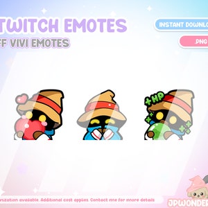 May include: Three cartoon emotes featuring a character with a brown hat, blue scarf, and a yellow face. The first emote shows the character holding a red heart, the second emote shows the character with a surprised expression, and the third emote shows the character holding a green potion with a plus sign and the letters HP.
