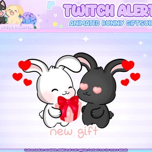 Animated Rabbit/Bunny Twitch Alert - Gift Sub