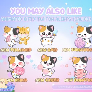 Animated Cute White Kitty Twitch Alert Bundle - Cat Twitch Alerts ...