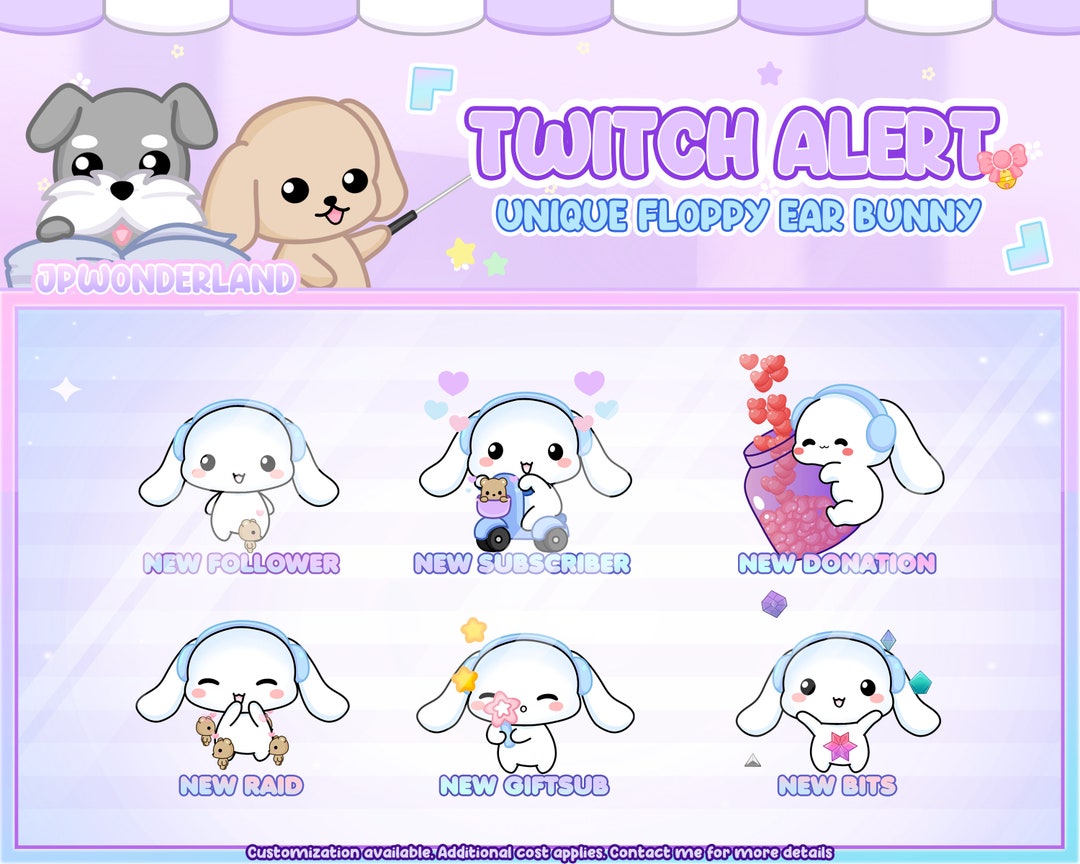 Unique Animated Twitch Alerts Cute Floppy Ear Bunny/rabbit Etsy(01)