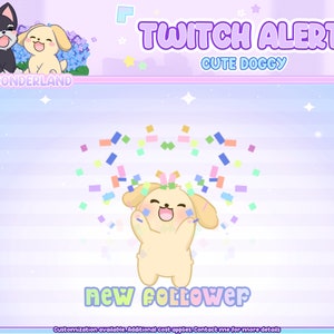 Cute Animated Puppy Cheering Twitch Alerts / Cat Twitch Alerts | Cat stream alerts | Cute Cat animations