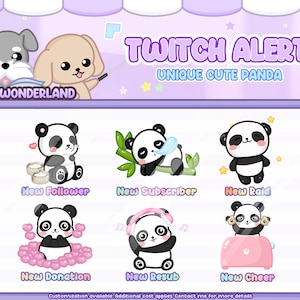 Unique Animated Cute Panda Twitch Alerts Bundle / Twitch Alert