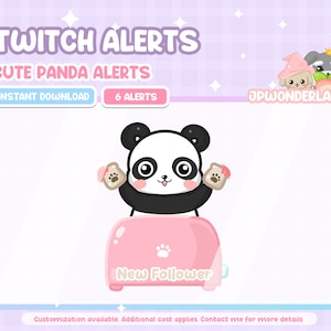Lindo Panda animado alerta de Twitch