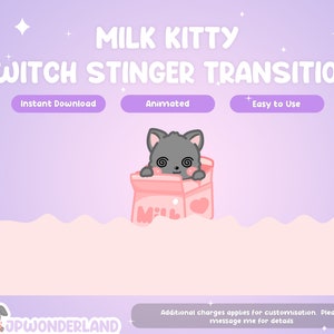 Transição animada do Twitch Stinger - Kitty em uma caixa de leite