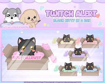 Alertas animadas de Twitch - Gato negro / Alertas de transmisión