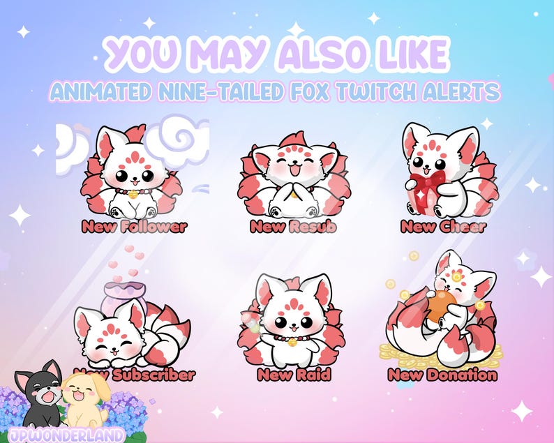 Cute Nine Tailed Fox Twitch Emotes / Kumiho Twitch Alert / Gumiho ...