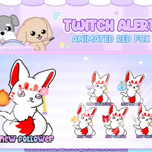Animated Red Fox Twitch Alerts / Stream Alert / Fox animation / Cute Red Fox / Wagging Tail