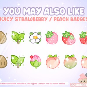 Sweet Strawberry Twitch Badges / Bit Badges / Sub Badges / Stream badges / Twitch Overlay image 2