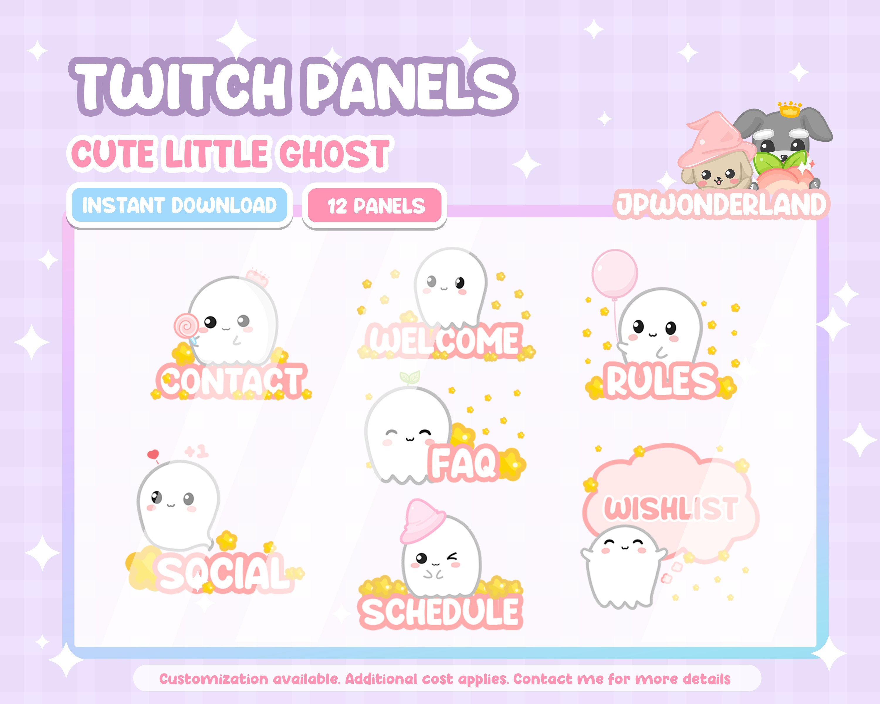 Cute Little Ghost Twitch Panels - Etsy