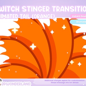 Animated Twitch Stinger Transition (Orange) - Animated Tail / Nine Tail Fox / Cat Tail / Animal Tail