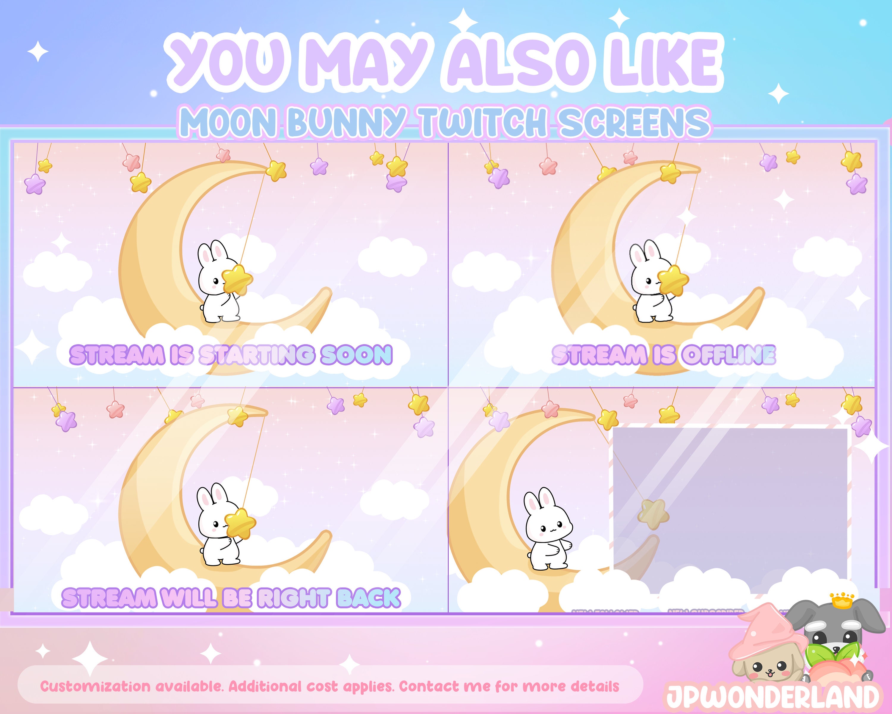 Bunny on the moon badges / Emotes / Stream Badges / Discord Emotes –  JPWonderland