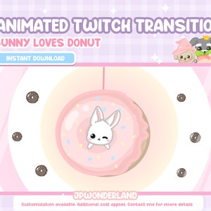 Animated Twitch Stinger Transition - Bunny Loves Donut!