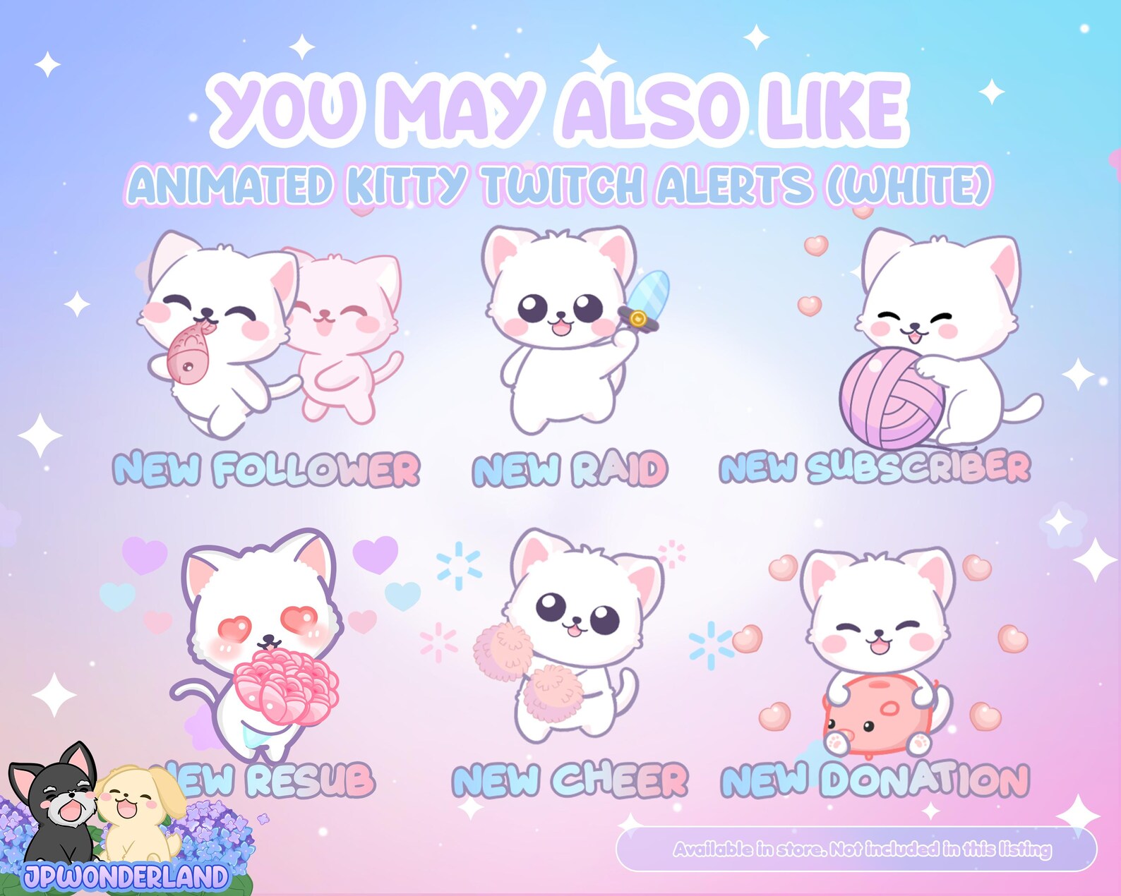 Unique Animated Twitch Alert Bundle - Black Kitty / Cat Twitch Alerts ...