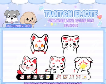 Animated Twitch Emotes Package - Nine Tailed Fox / Kumiho Twitch Emote / Gumiho Twitch/Discord Emote / Twitch Overlay