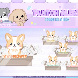 ANIMIERTE Corgis Twitch-Alert (Insgesamt 6 Warnungen)